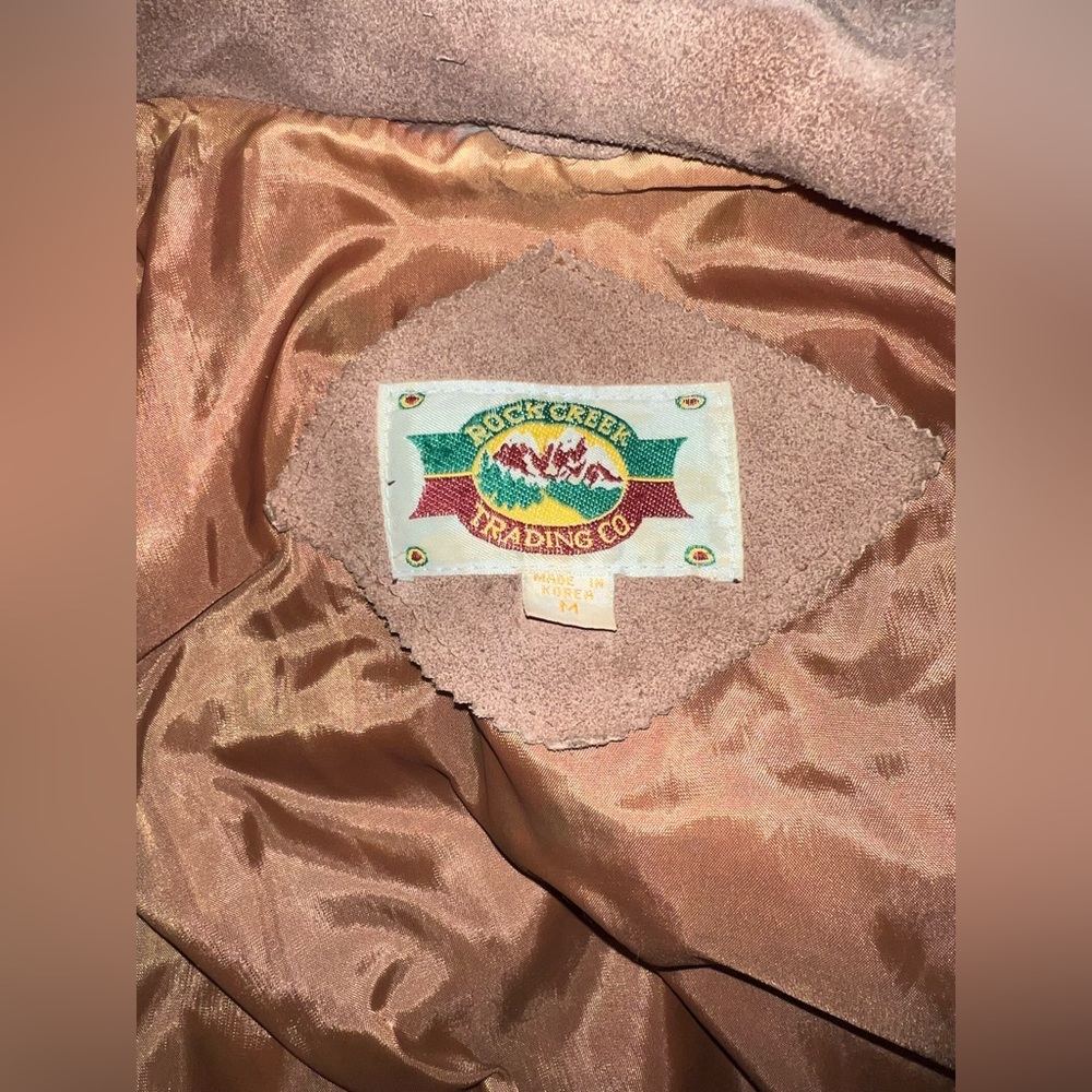 Vintage 80s Brown Genuine Leather suede Jacket Fringe Cowgirl Southwestern - Picture 3 of 17